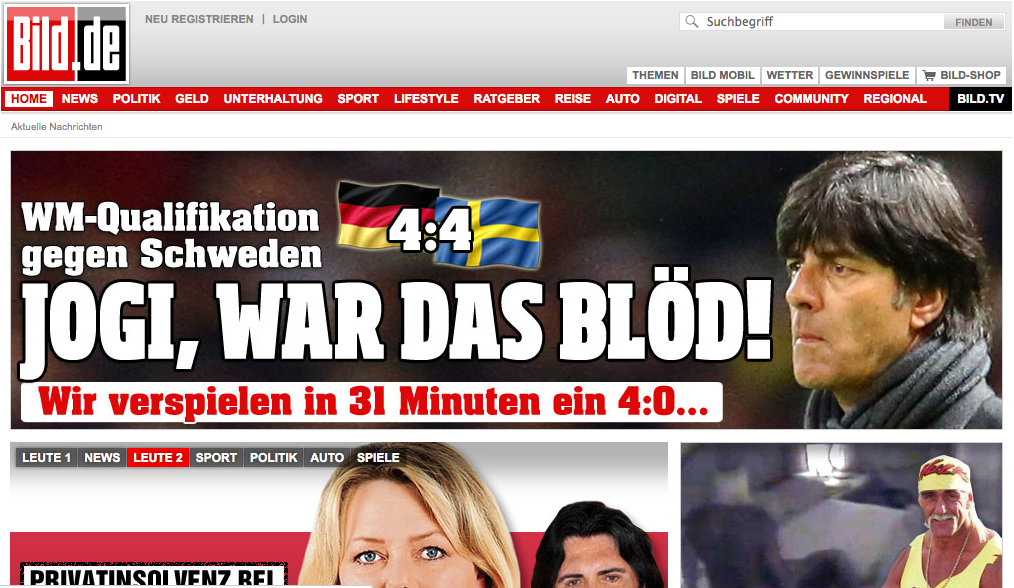VM-kval,  Bragden, Sverige, Tyskland, Tyska tidningar