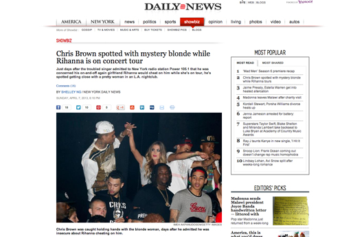 Chris Brown, Rihanna, otrohet