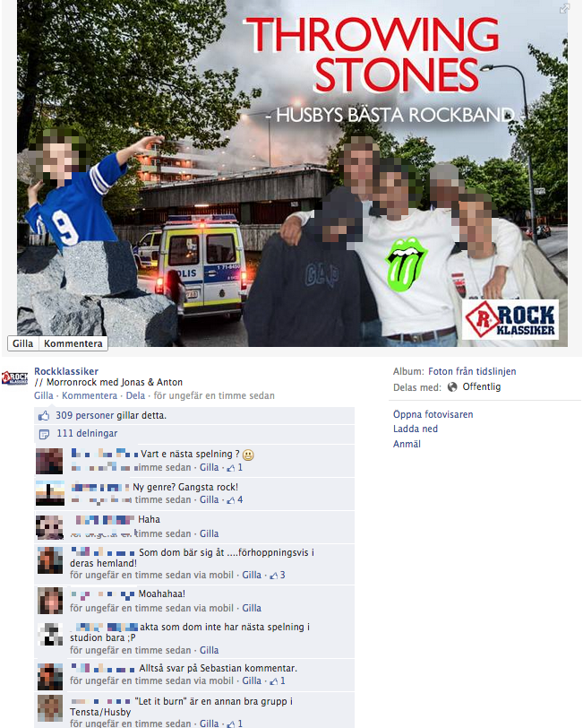 Facebook, Husby, Rasism,  morronrock, rockklassiker
