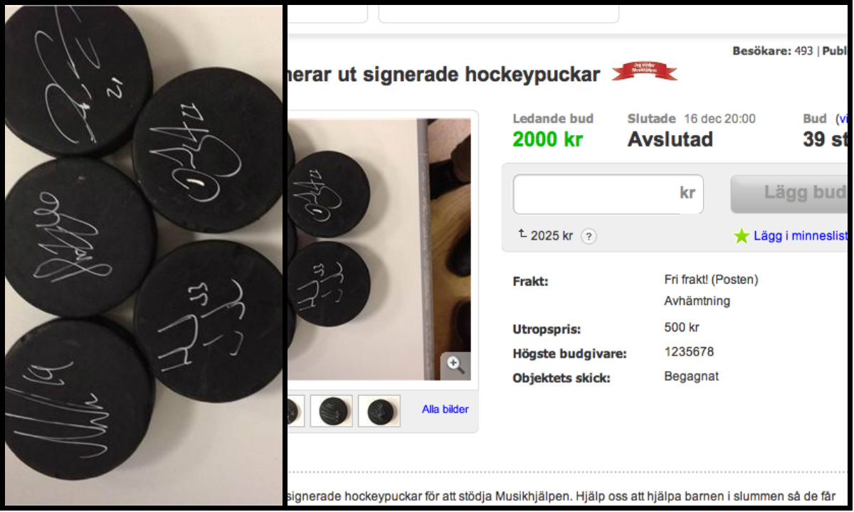Musikhjälpen, Hockeypuckar, Tack