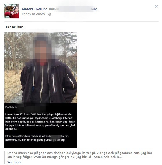 Partille,  Anders Ekelund, Högsbo, Facebook, Moderaterna,  Kattmördare