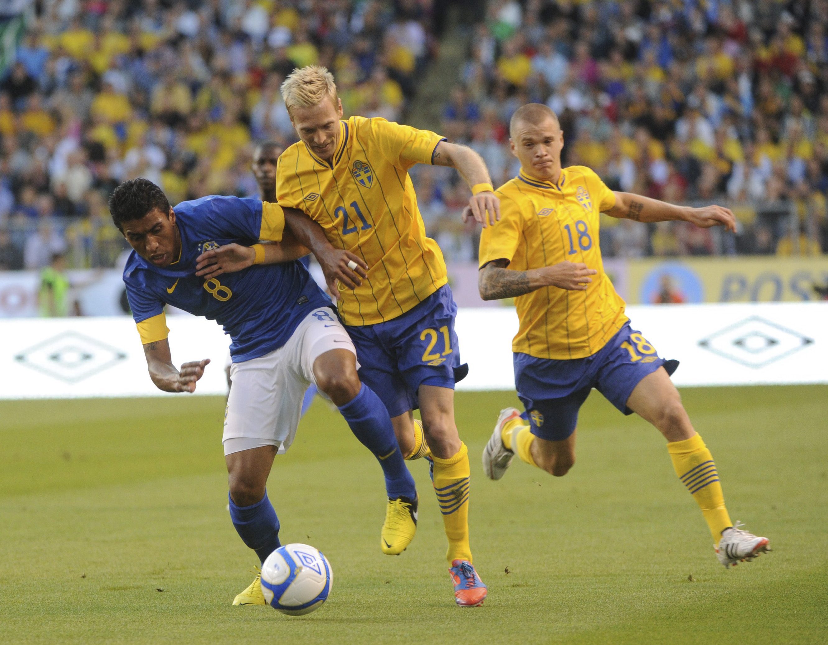 Fotboll, Brasilien, Landskamp, Sverige, Råsunda