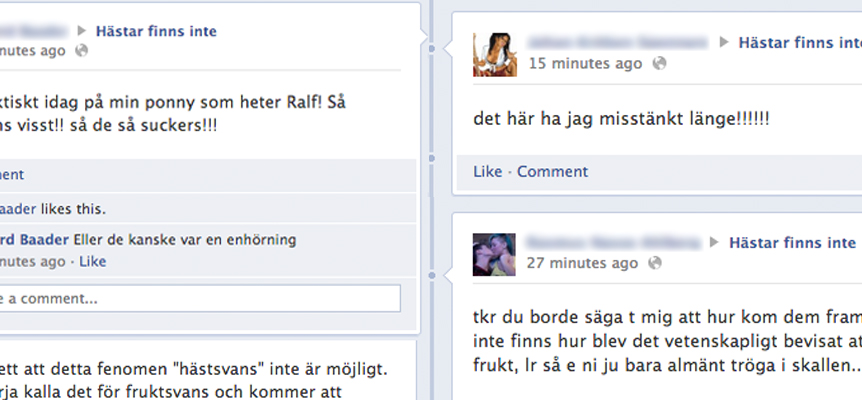 Facebook, Hästar, Eskil Erlandsson, Regeringen, Hästar finns inte, Frukt