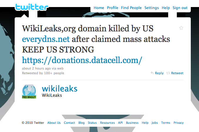 Hackerattack, Everydsn, Nedsläckt, Everydsn.net, Wikileaks, USA