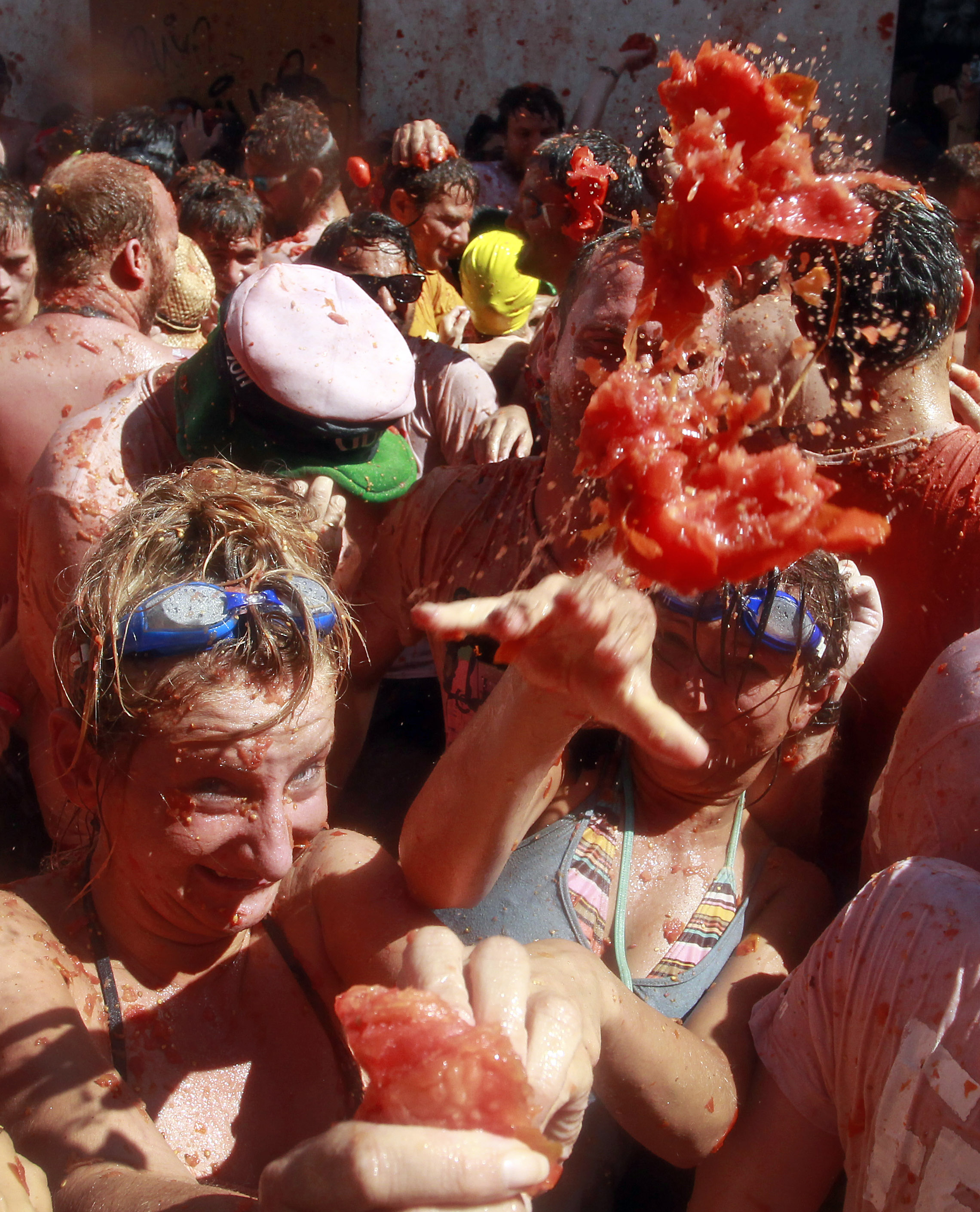 Tomatina, Spanien,  Tomatkrig