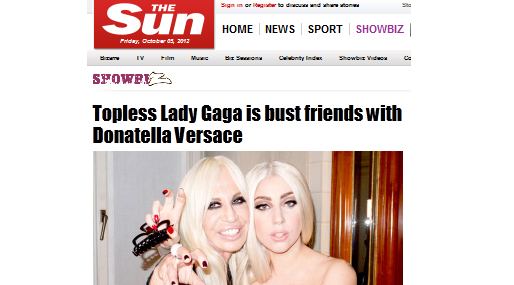 Lady Gaga, Donatella Versace, Topless