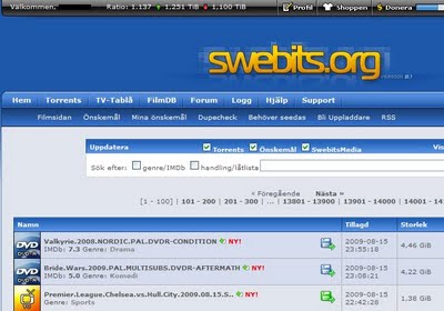 Åklagare, Pirate Bay,  Swebits, Fildelning