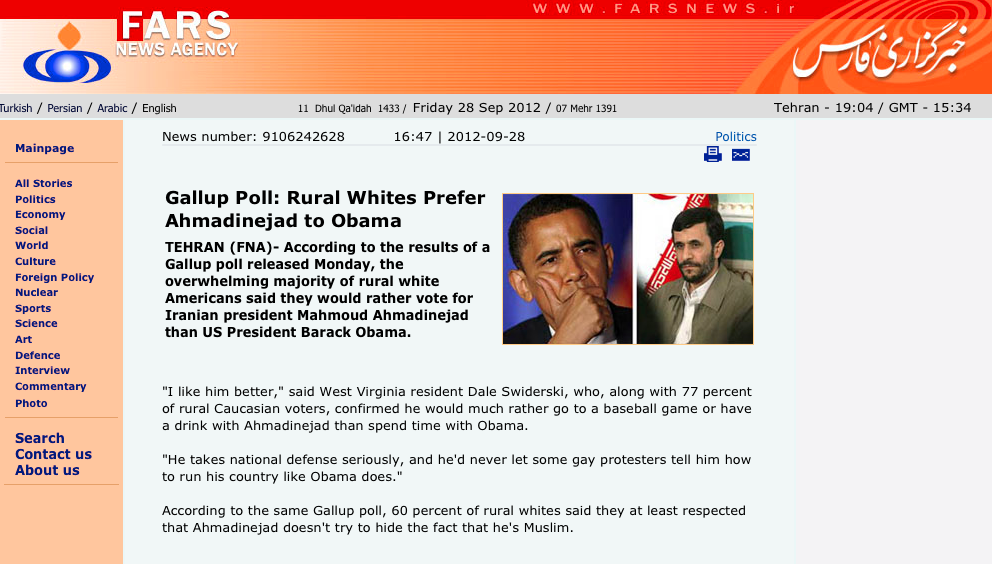Obama, Bluff, The Onion, Iran, anders mildner, Ahmadinejad