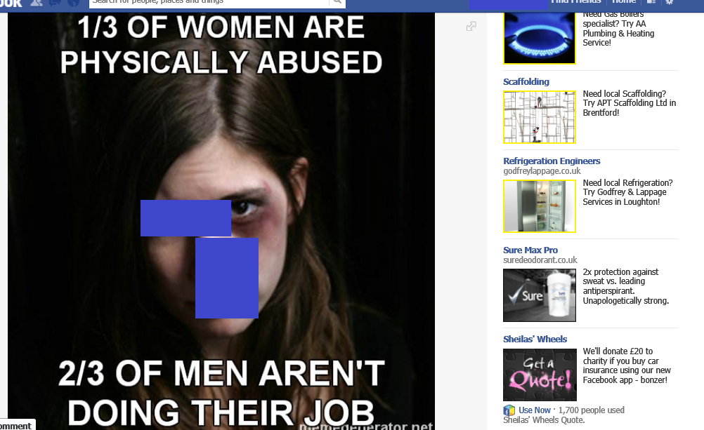 Facebook,  WAM, Kvinnohat, Valdtakt, Misshandel, Rihanna