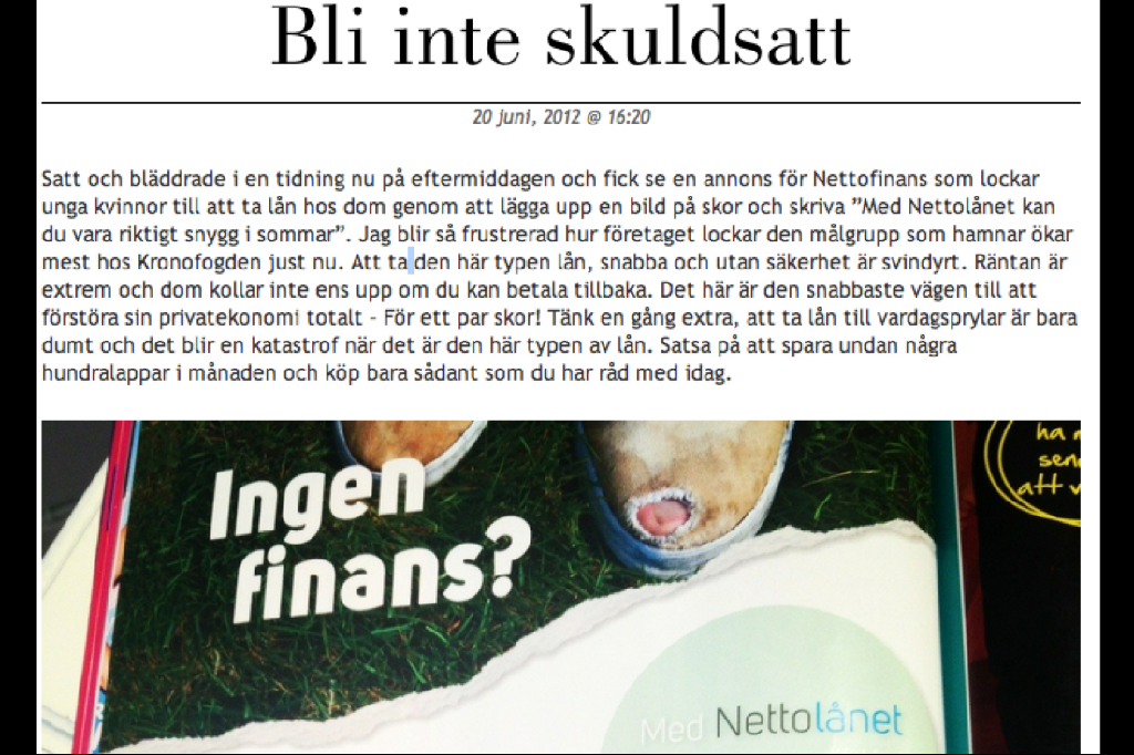 Alexandra Nilsson, Nettofinans, Richard Gabler, Kissie, Blondinbella, Isabella Löwengrip, Nettolånet