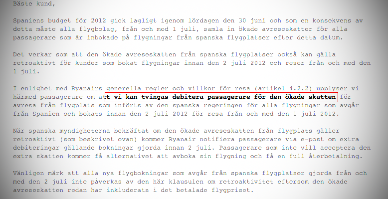 Flygbolag, Skatter, sas, Kostnader, Ryanair, Norweigan, Flygbiljett, Spanien