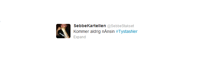 Hot, Sebastian, Kartellen, Sverigedemokraterna, Twitter, Jimmie Åkesson, Mordhot, Stakset, Tystas Ner, SD, Sebbe