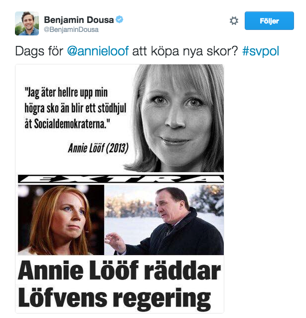 Karlsson attack mot Annie Lööf: "Löfvens närmaste vän"
