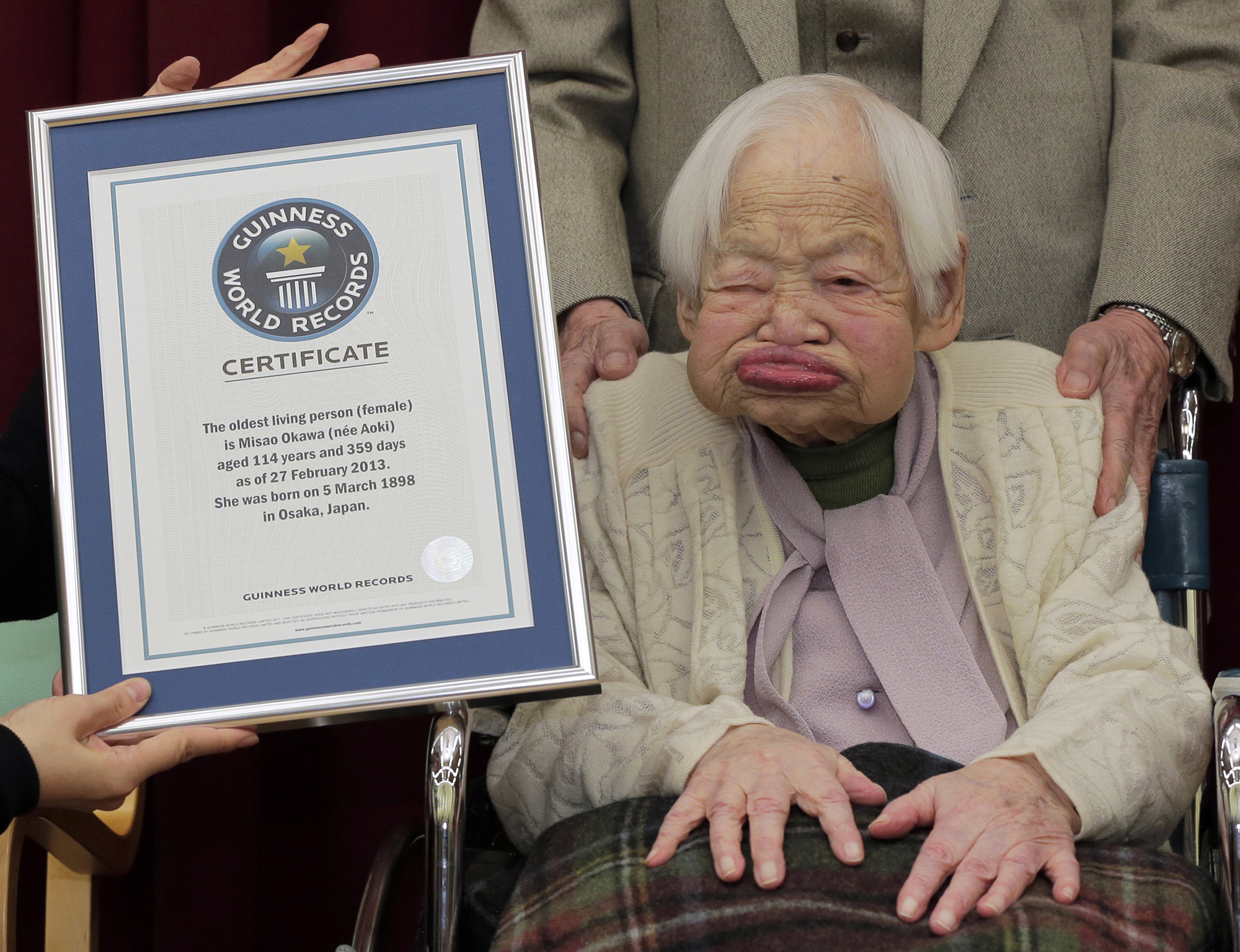 Kvinna, Guinness World Records, .old, Japan, Världens, äldsta