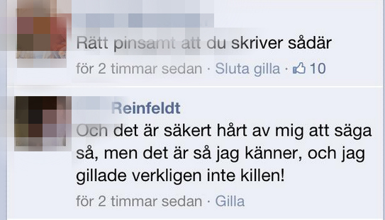 Sociala Medier, Facebook, Dödsolycka, Fredrik Reinfeldt, Kommentarer