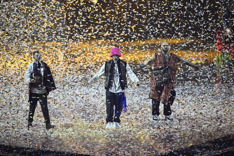 Ukrainas Kalush Orchestra vinner lördagens final i Eurovision Song Contest.