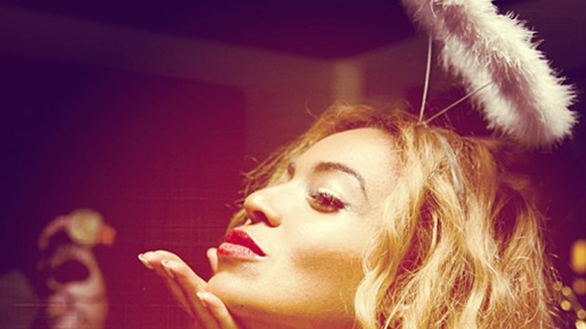 Beyonce bjuder på en slängkyss.