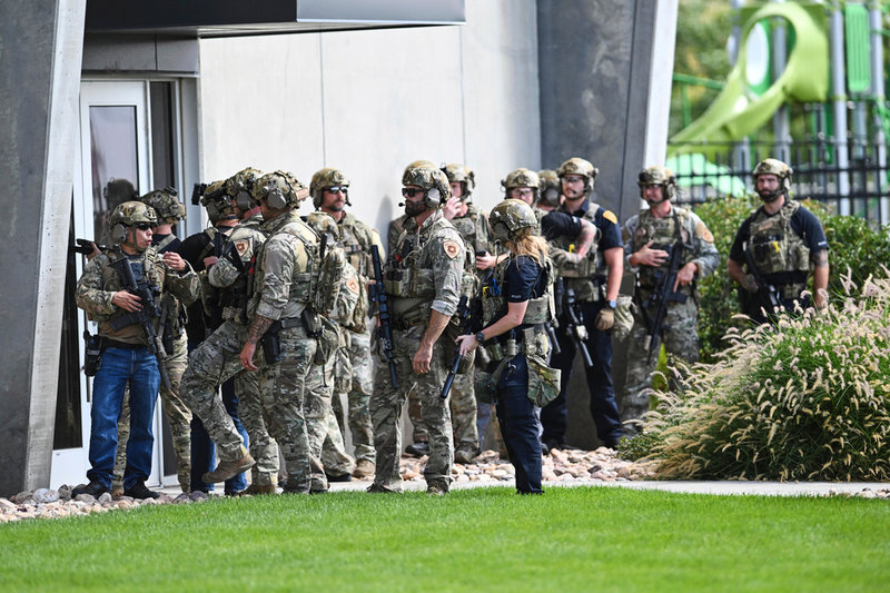 Insatsen på Utah Valley University, efter att Charlie Kirk skjutits ihjäl.