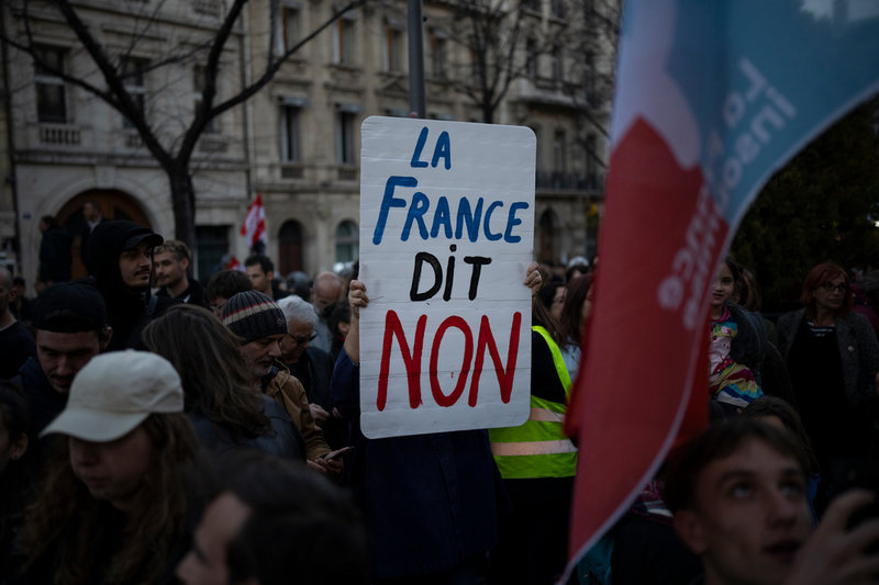 'Frankrike säger nej'. Demonstration i Marseille.