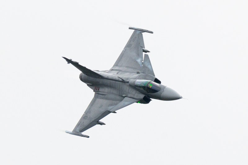 Jas Gripen, här fotad under en övning. Arkivbild.