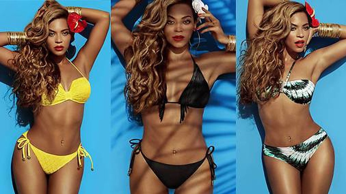 Så här ser Beyoncé ut i H&M:s bikinikampanj. Först ska hon dock ha blivit redigerad så att stjärnan fick säga till på skarpen.