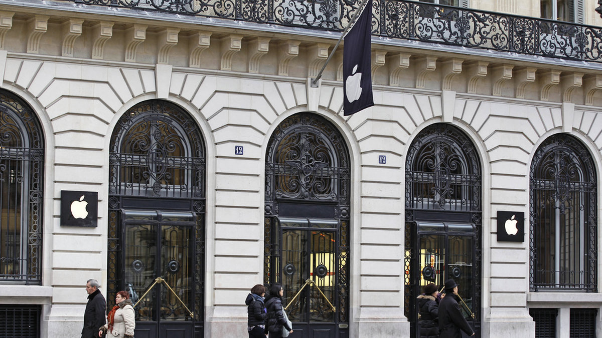 Apples affär i centrala Paris. Arkivbild.