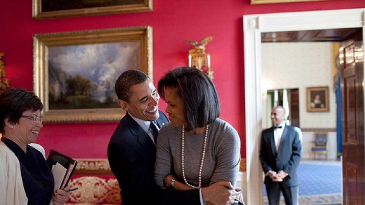 Kärlek mellan Obama och Michelle.