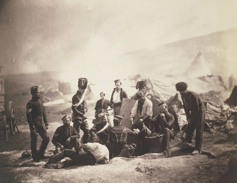 Ett foto från 1855 års Krimkrig av Roger Fenton. Arkivbild.