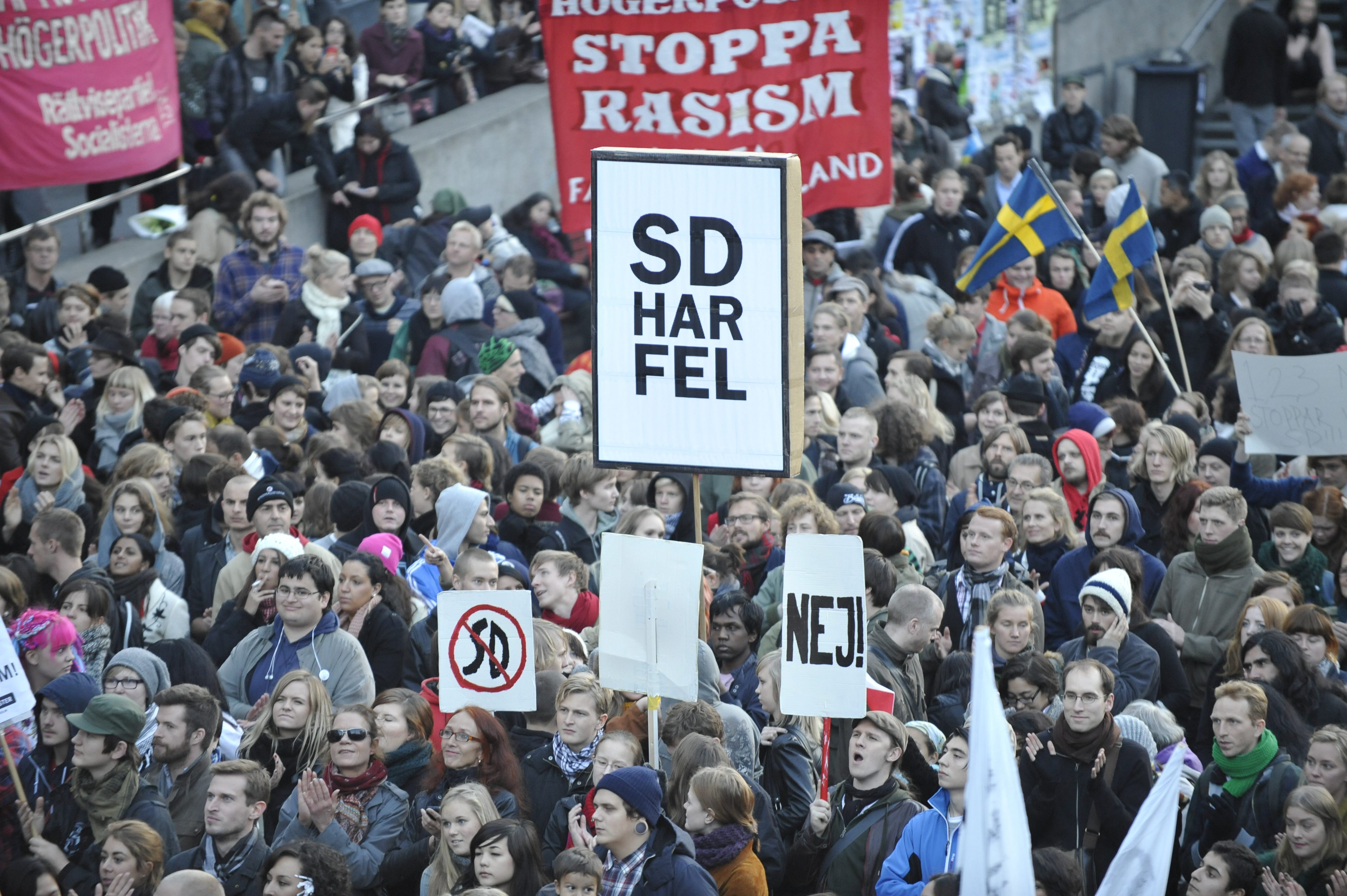 Demonstration på Sergels Torg. 