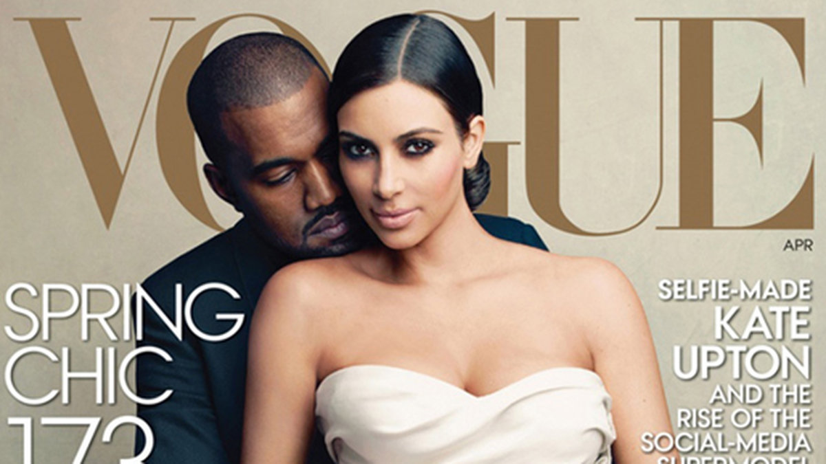 Årets mest omtalade omslag? Kim och Kanye på omslaget av Vogue. 