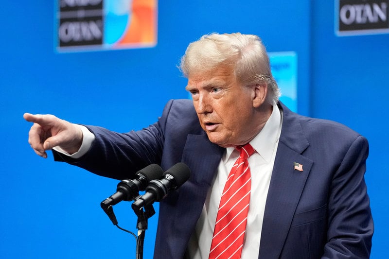 USA:s president Donald Trump, fotograferad vid Natotoppmötet i Haag i förra veckan.
