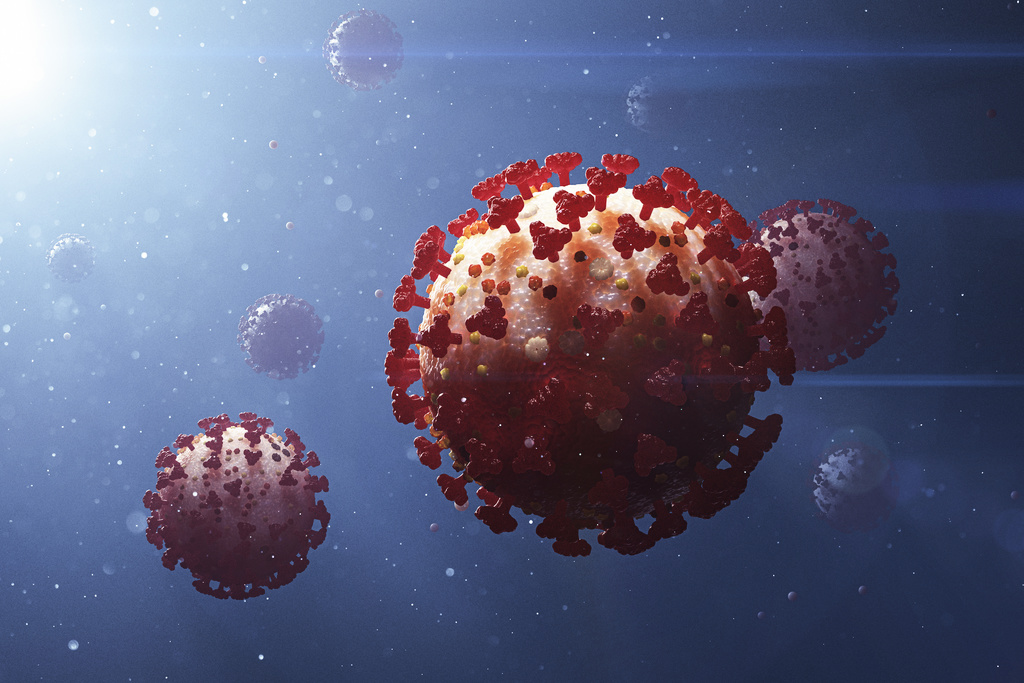 Coronavirusvarianten omikron har flera egenskaper som gör den mer smittsam än tidigare varianter. Bilden är en illustration.
