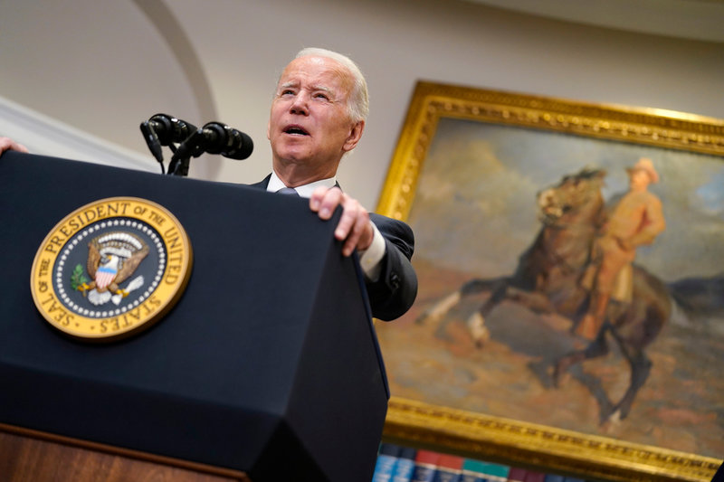 USA:s president Joe Biden i Vita huset på torsdagen.