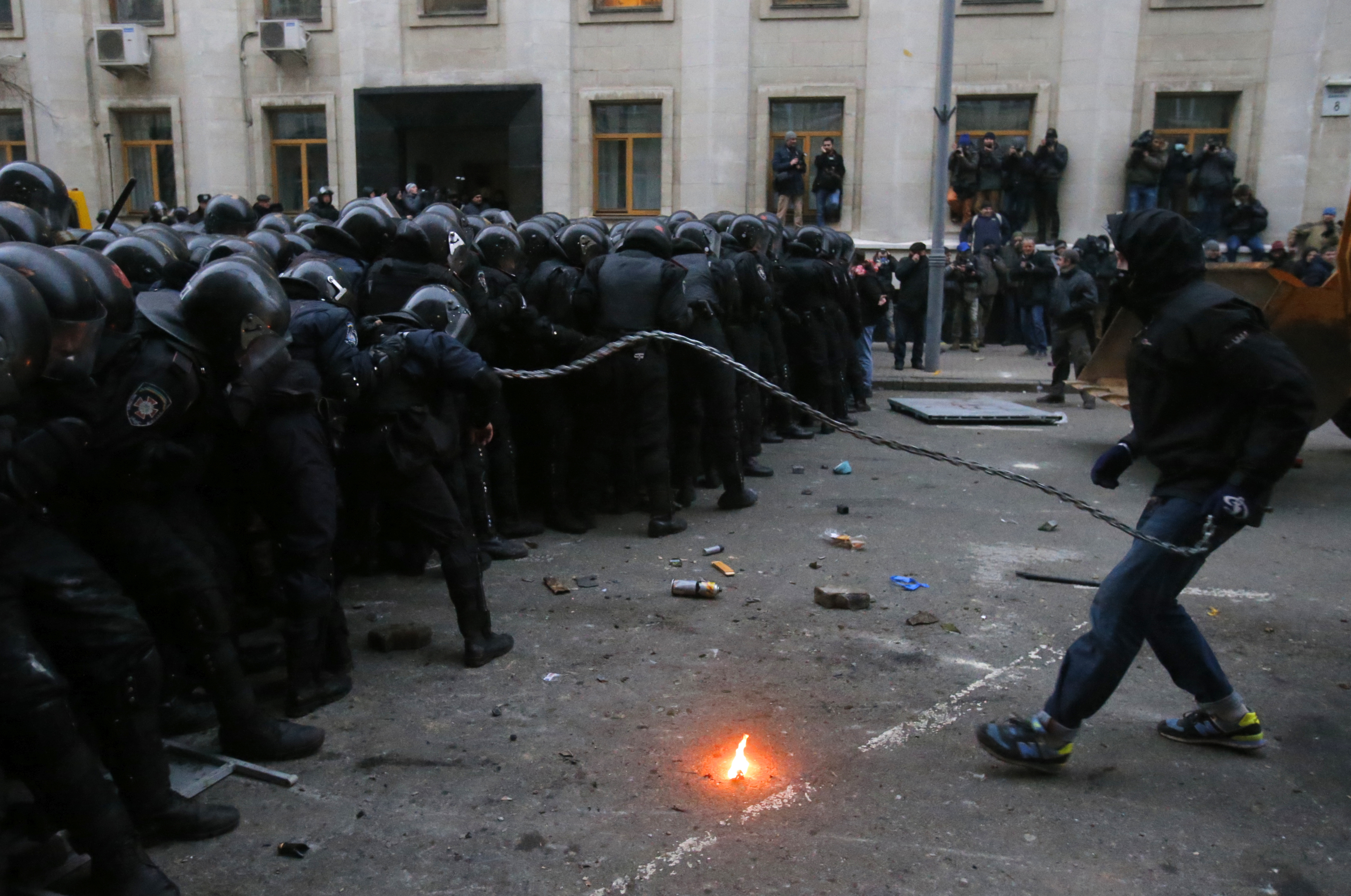 Protester, Demonstration, Ukraina, Vitalij Klitsjko, Kiev, Bild, Svoboda, Kravaller, Nazism