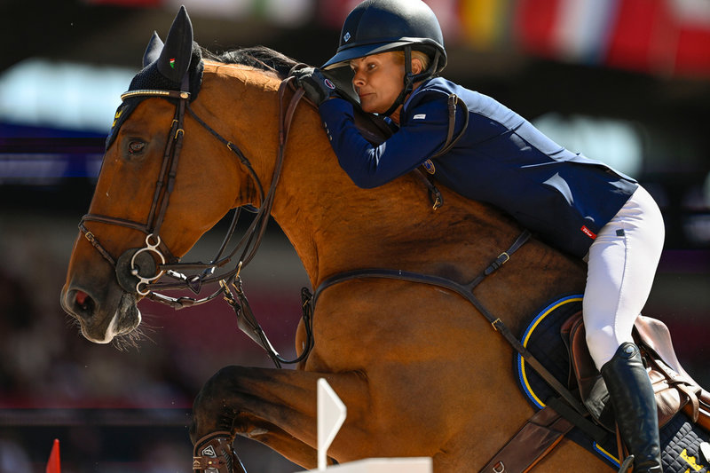 Malin Baryard Johnsson och Indiana.