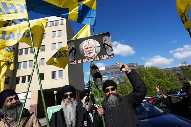 Sikher från bland annat Storbritannien och Sverige protesterade i samband med Narendra Modis besök i Göteborg.