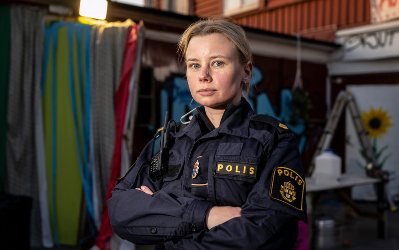 Amanda Jansson handplockades till rollen som Sara i 'Tunna blå linjen' redan när hon gick på Teaterhögskolan i Luleå.