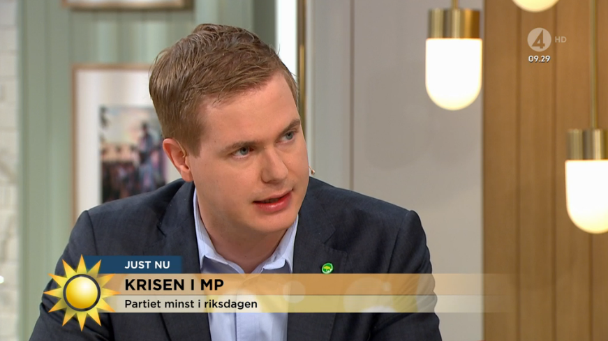 Gustav Fridolin i TV4:s Nyhetsmorgon på lördagen. 