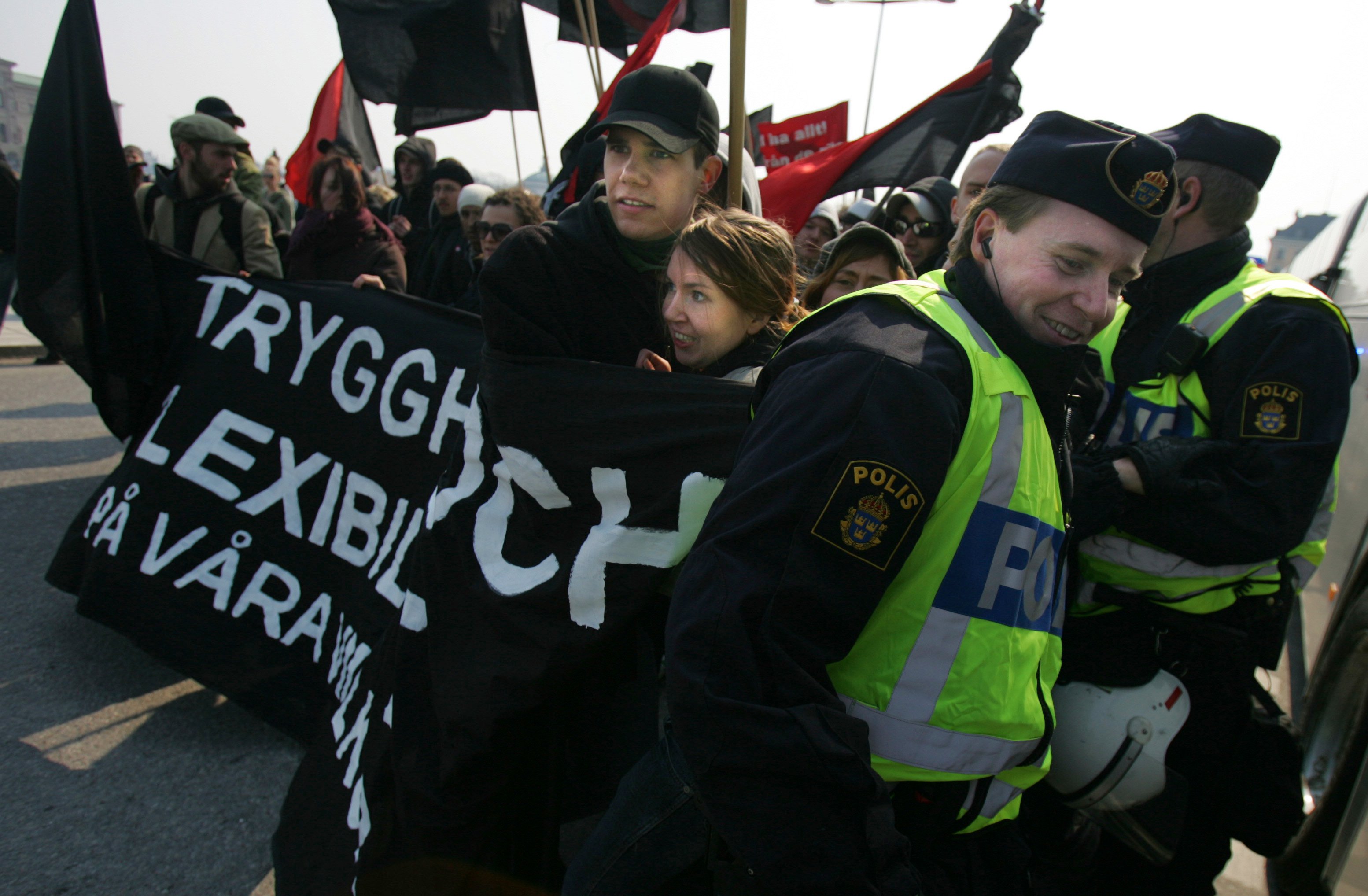 Syndikalisternas demonstration i Stockholm.