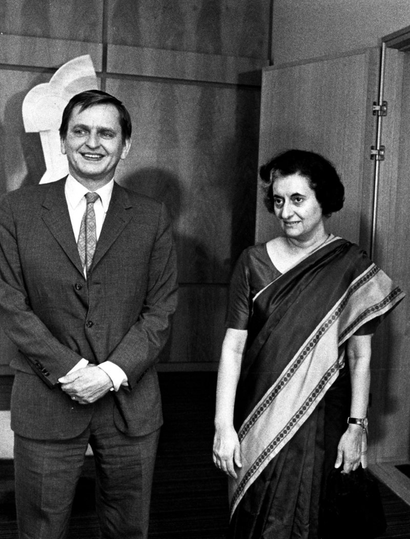 Såväl Sveriges dåvarande statsminister Olof Palme som Indiens premiärminister Indira Gandhi höll tal under Stockholmskonferensen 1972. Arkivbild.