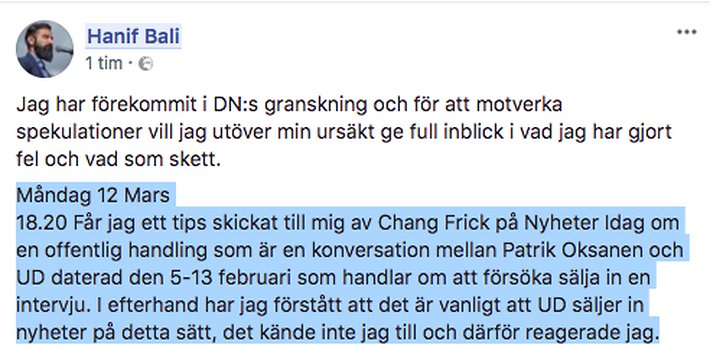 Hanif Balis erkännande. Hanif Balis erkännande.