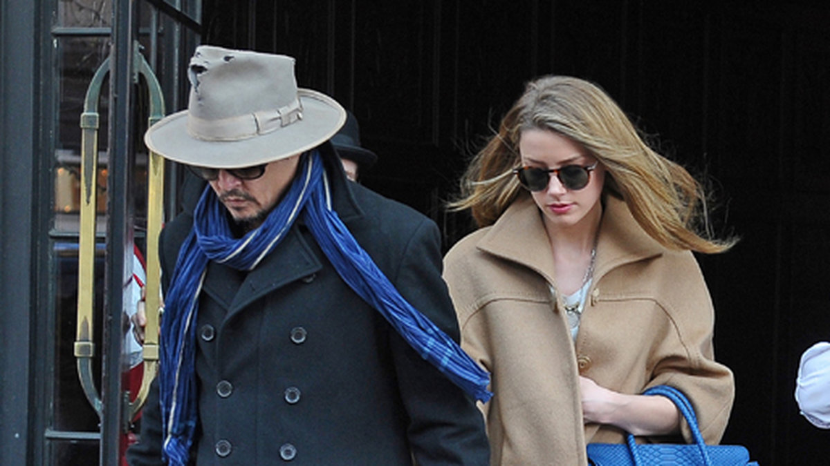 Johnny Depp och Amber Heart i New York. 