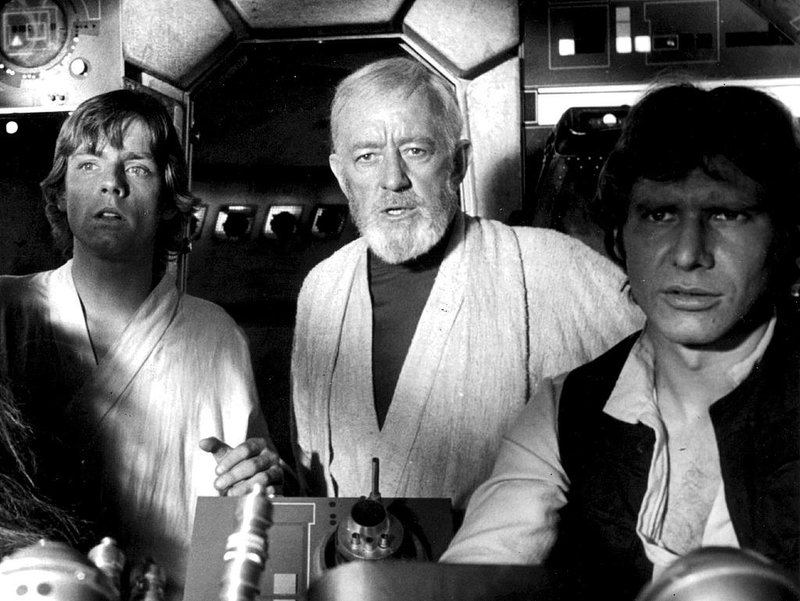 Luke Skywalker, Obi-Wan Kenobi och Han Solo. Luke Skywalker, Obi-Wan Kenobi och Han Solo.
