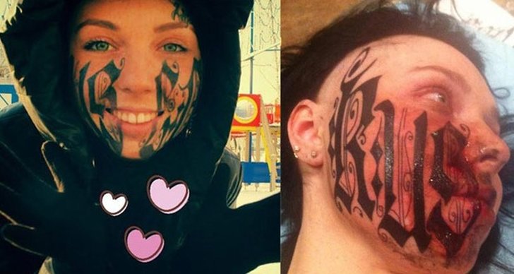 Tatueringar, kärlek, Ansikte