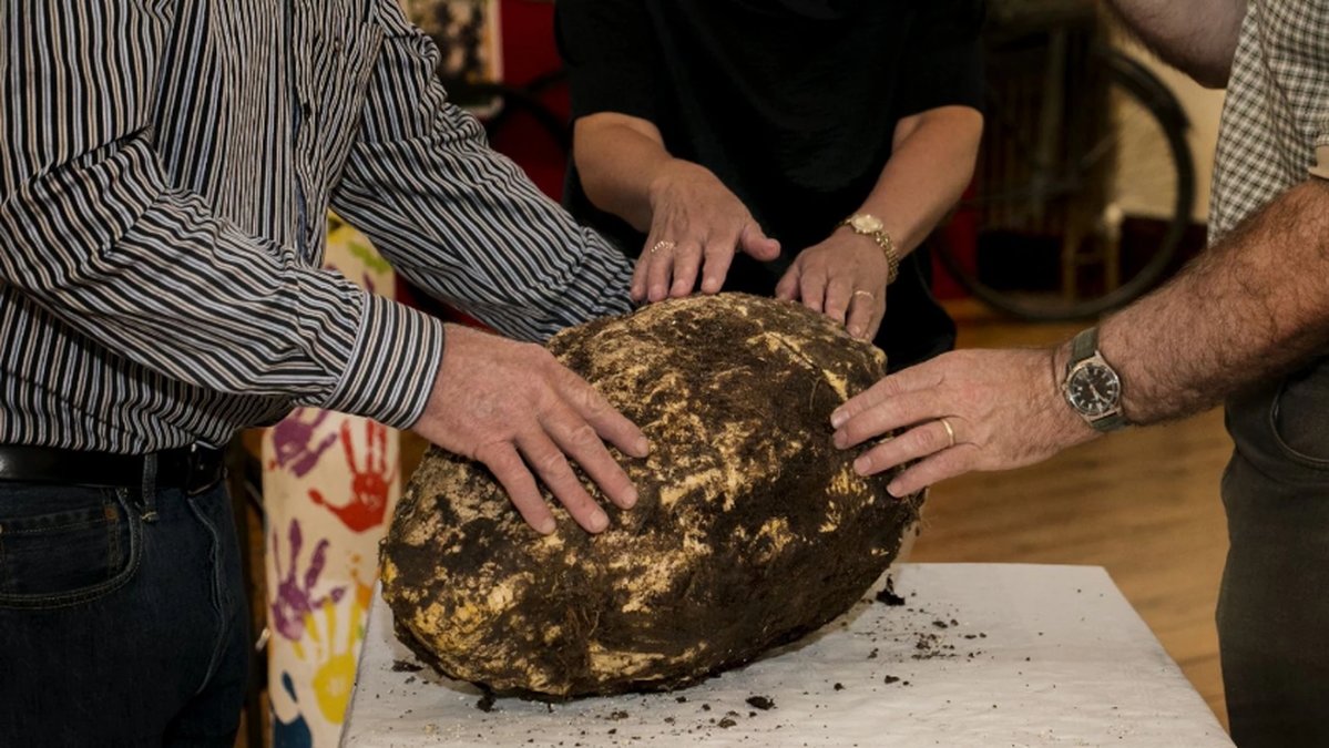 Smörklumpen vägde tio kilo och är 2 000 år gammal. 