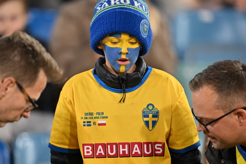 En svensk supporter under VM-kvalet i höstas. Arkivbild.