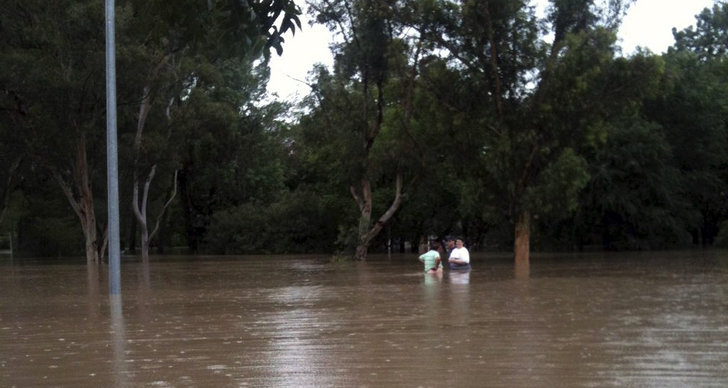 Australien, Bil, Bro, Våg, Brisbane, Omkomna, översvämning