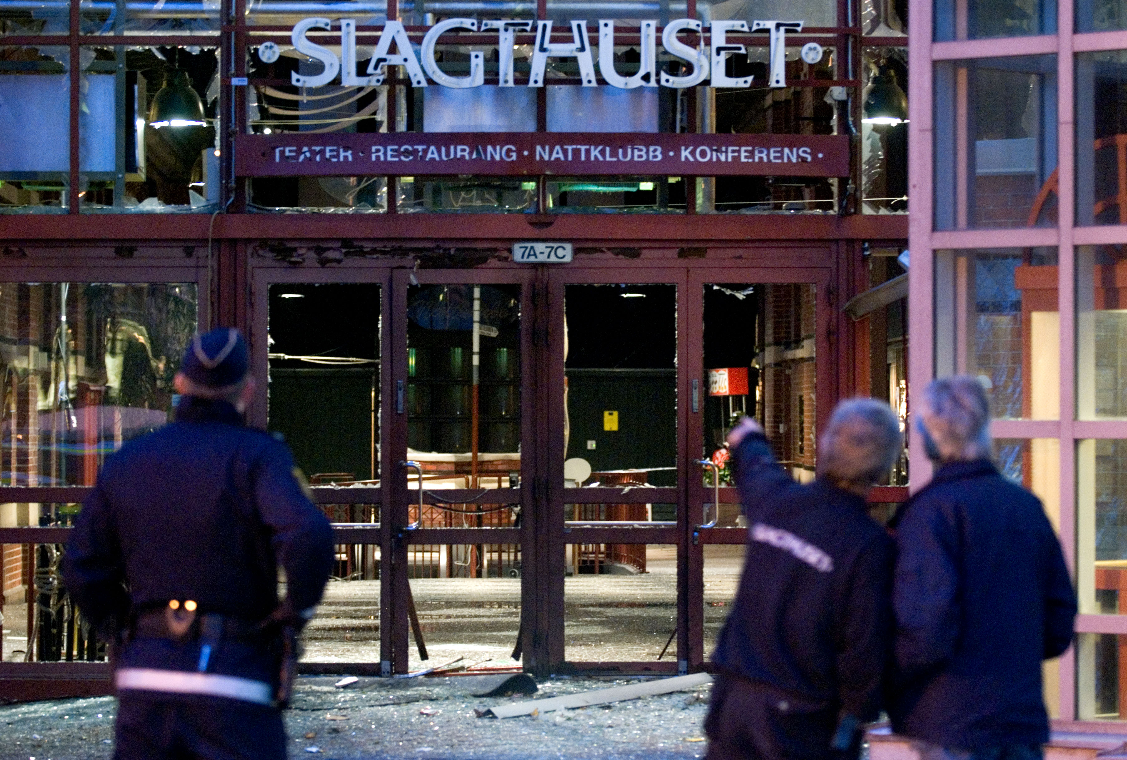Händelsen inträffade på Slagthuset. Bilderna är från 2007 då en våldsam explosion slet sönder entrén till Malmös största nattklubb. 