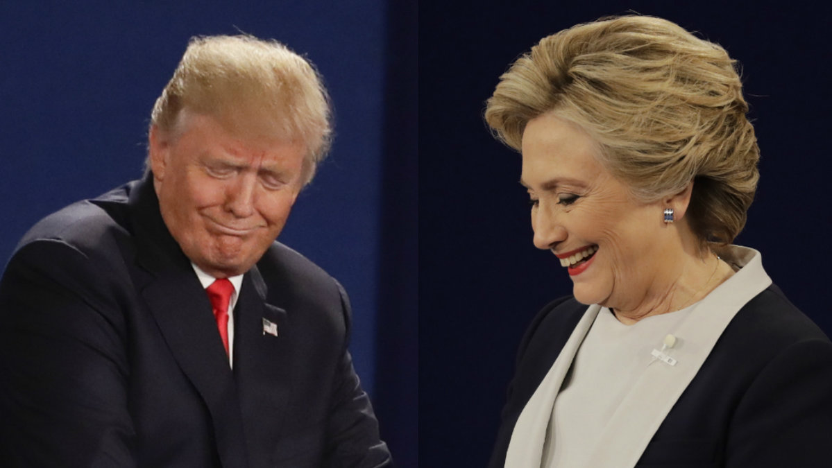 Både Donald Trump och Hillary Clinton skrattade en del under debatten, fast oftast åt helt olika saker.