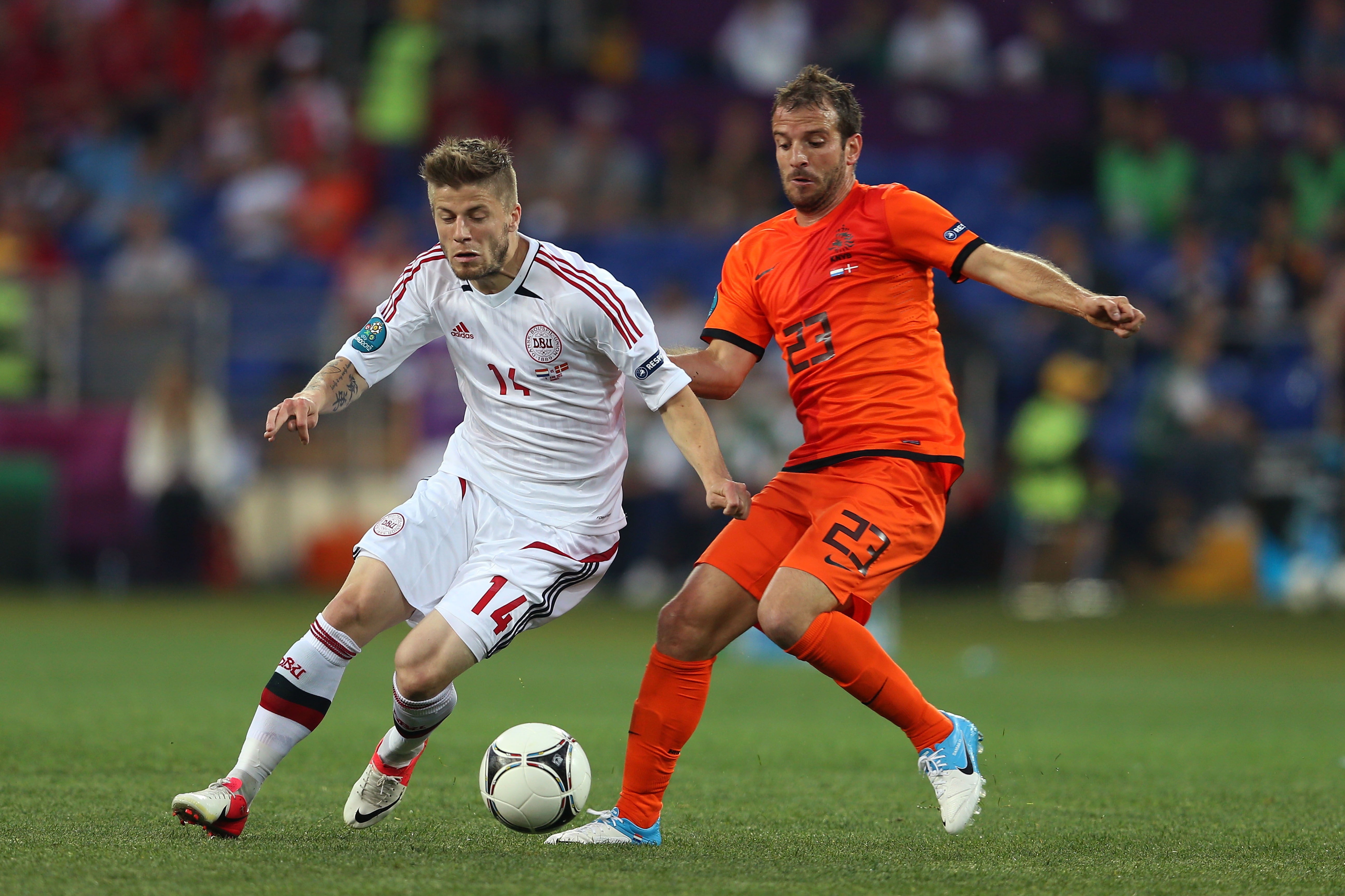 Rafael van der Vaart under Hollands förlustmatch mot Danmark.